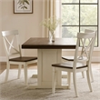 Pemberly Row Dining Table 60 Inch Rectangular Plank Top in Off White and Brown