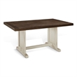 Pemberly Row Dining Table 60 Inch Rectangular Plank Top in Off White and Brown