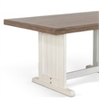 Pemberly Row Dining Table 60 Inch Rectangular Plank Top in Off White and Brown