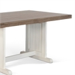 Pemberly Row Dining Table 60 Inch Rectangular Plank Top in Off White and Brown