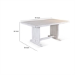 Pemberly Row Dining Table 60 Inch Rectangular Plank Top in Off White Wood