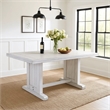 Pemberly Row Dining Table 60 Inch Rectangular Plank Top in Off White Wood