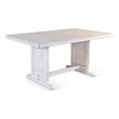 Pemberly Row Dining Table 60 Inch Rectangular Plank Top in Off White Wood