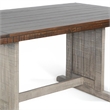 Pemberly Row Dining Table 60 Inch Rectangular Plank Top in Dark Brown and Gray