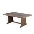 Pemberly Row Dining Table 60 Inch Rectangular Plank Top Brown Mahogany Wood