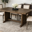 Pemberly Row Dining Table 60 Inch Rectangular Plank Top Brown Mahogany Wood