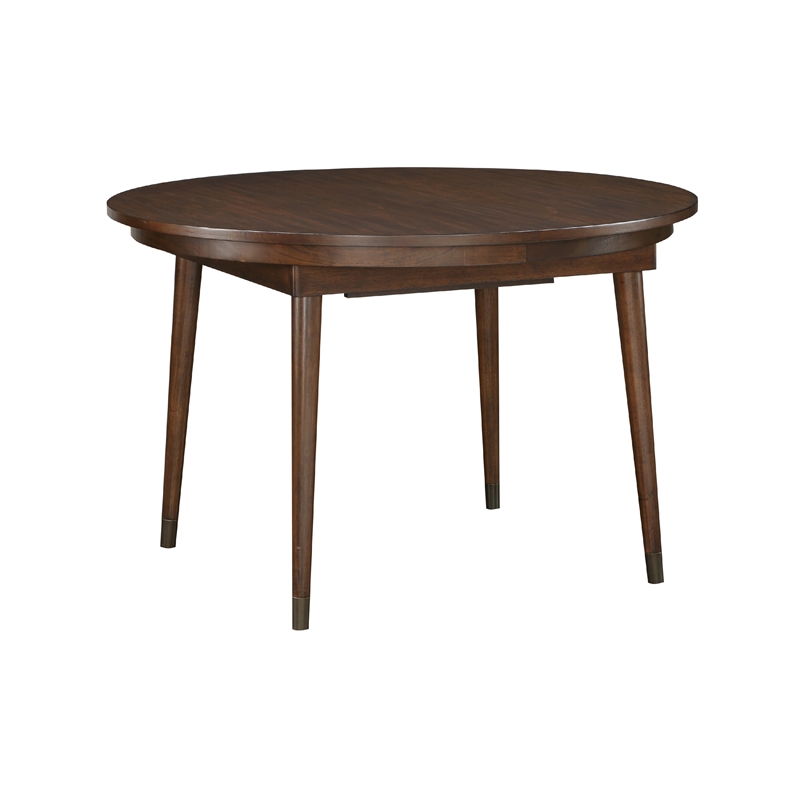 Pemberly Row Dining Table with Butterfly Leaf 48 to 65 Inch Round Maple Brown