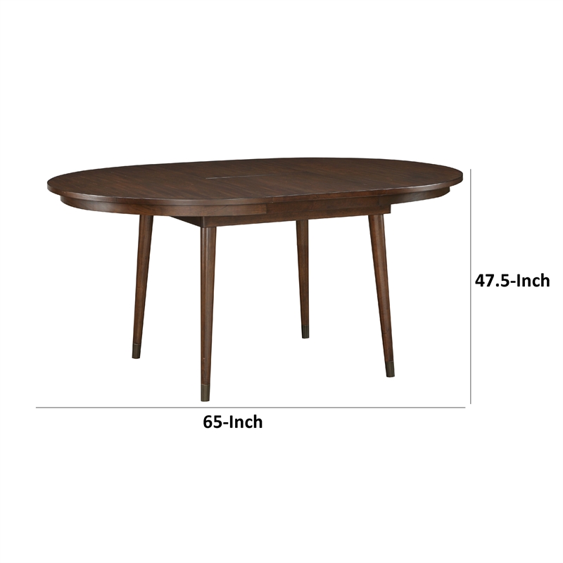 Pemberly Row Dining Table with Butterfly Leaf 48 to 65 Inch Round Maple Brown