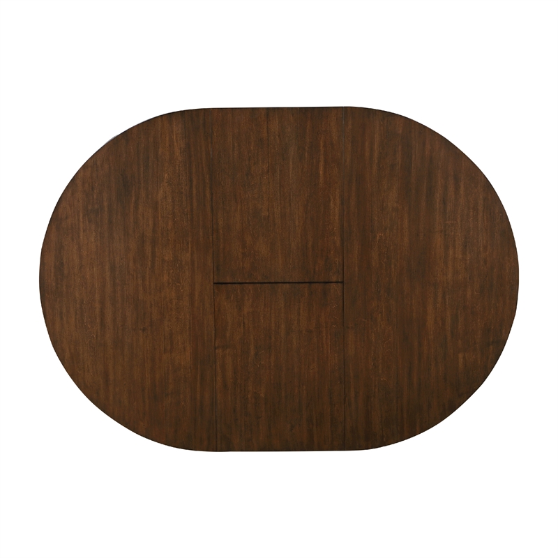 Pemberly Row Dining Table with Butterfly Leaf 48 to 65 Inch Round Maple Brown