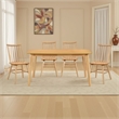 Pemberly Row Dining Table Tapered Legs Natural Oak Wood Rectangular 60 Inch