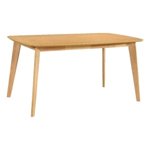 Pemberly Row Dining Table Tapered Legs Natural Oak Wood Rectangular 60 Inch