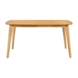 Pemberly Row Dining Table Tapered Legs Natural Oak Wood Rectangular 60 Inch