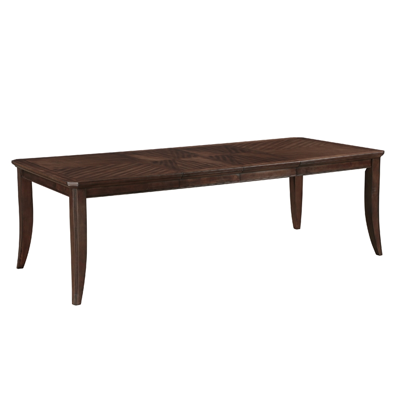 Pemberly Row Dining Table with Extension Leaf Cherry Birch Wood 78 to 96 Inch