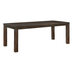 Pemberly Row Dining Table Straight Legs Rectangular in Brown Acacia 79 Inch