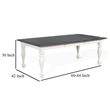 Pemberly Row Dining Table in White Mindi Wood Extendable 60 to 84 Inch