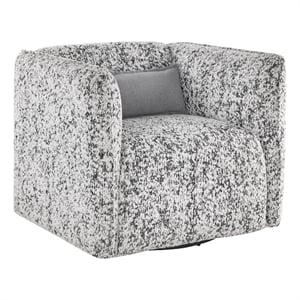 Pemberly Row Swivel Armchair in Gray Jacquard Fabric Foam Cushioning Frame