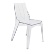 Pemberly Row Outdoor Dining Chair Set of 4 Geometric Design Transparent Clear