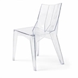 Pemberly Row Outdoor Dining Chair Set of 4 Geometric Design Transparent Clear