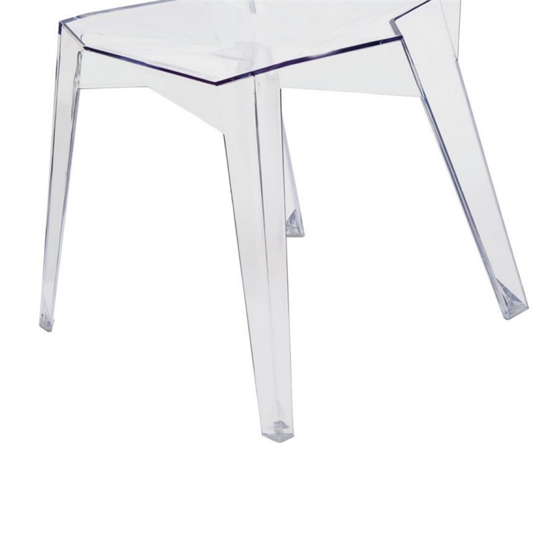 Pemberly Row Outdoor Dining Chair Set of 4 Geometric Design Transparent Clear