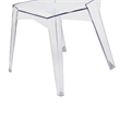 Pemberly Row Outdoor Dining Chair Set of 4 Geometric Design Transparent Clear