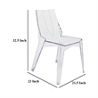 Pemberly Row Outdoor Dining Chair Set of 4 Geometric Design Transparent Clear