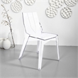 Pemberly Row Outdoor Dining Chair Set of 4 Geometric Design Transparent Clear