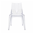 Pemberly Row Outdoor Dining Chair Set of 4 Geometric Design Transparent Clear