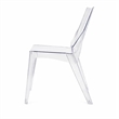 Pemberly Row Outdoor Dining Chair Set of 4 Geometric Design Transparent Clear