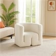 Pemberly Row Contemporary Accent Chair Extra Soft in Ivory Boucle 35 Inch