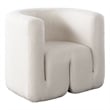 Pemberly Row Contemporary Accent Chair Extra Soft in Ivory Boucle 35 Inch