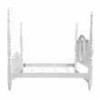 Pemberly Row Twin 4 Poster Princess Bed Classic Arched Headboard in White Wood