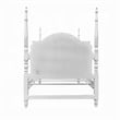 Pemberly Row Twin 4 Poster Princess Bed Classic Arched Headboard in White Wood