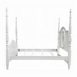 Pemberly Row Twin 4 Poster Princess Bed Classic Arched Headboard in White Wood
