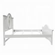 Pemberly Row Full Size Bed Floral Motifs Arched Headboard in Classic White Wood