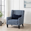 Pemberly Row Accent Club Chair Throw Pillow in Gray Blue Houndstooth Polyester