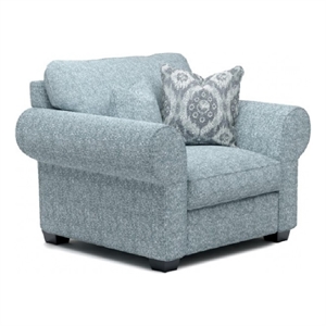 Pemberly Row Accent Chair in Teal Blue Polyester 2 Accent Pillows Black Wood