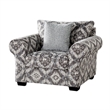 Pemberly Row Accent Chair 1 Throw Pillow Geometric in Gray White Polyester