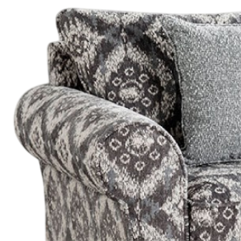 Pemberly Row Accent Chair 1 Throw Pillow Geometric in Gray White Polyester