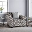 Pemberly Row Accent Chair 1 Throw Pillow Geometric in Gray White Polyester