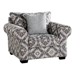 Pemberly Row Accent Chair 1 Throw Pillow Geometric in Gray White Polyester