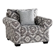 Pemberly Row Accent Chair 1 Throw Pillow Geometric in Gray White Polyester