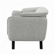 Pemberly Row Accent Armchair Rounded Back in Light Gray Boucle Solid Pine Wood