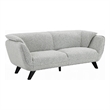 Pemberly Row 86 Inch Sofa Rounded Back in Light Gray Boucle Solid Pine Wood