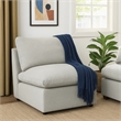 Pemberly Row Modular Armless Chair in Light Gray Plush Foam Cushions