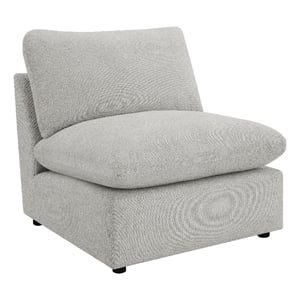 Pemberly Row Modular Armless Chair in Light Gray Plush Foam Cushions