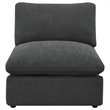 Pemberly Row Modular Armless Chair in Dark Gray Plush Foam Cushions