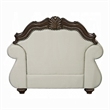 Pemberly Row Accent Chair Floral Classic in Cherry Brown Wood Beige 1 Pillow
