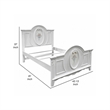 Pemberly Row Twin Size Bed Floral Motifs Arched Headboard in Classic White Wood