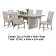 Pemberly Row 7 Pc Dining Table Set Extendable Leaf 6 Fabric Chairs in Gray Wood