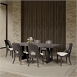 Pemberly Row 83 Inch Dining Table Pedestal Base in Dark Ash Gray Solid Wood